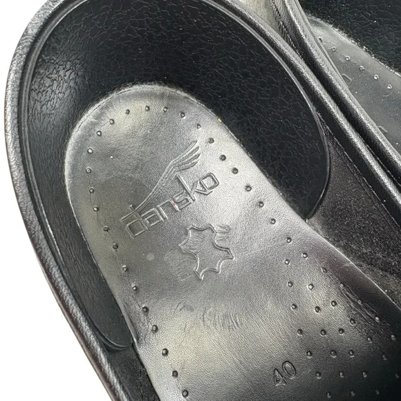 Dansko 40 Womens Solid Black Slip On Clogs Career Work Office Comfort Nurse Shoe - Picture 6 of 10